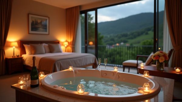 Envie d'un week-end romantique ? Optez pour une love room avec jacuzzi